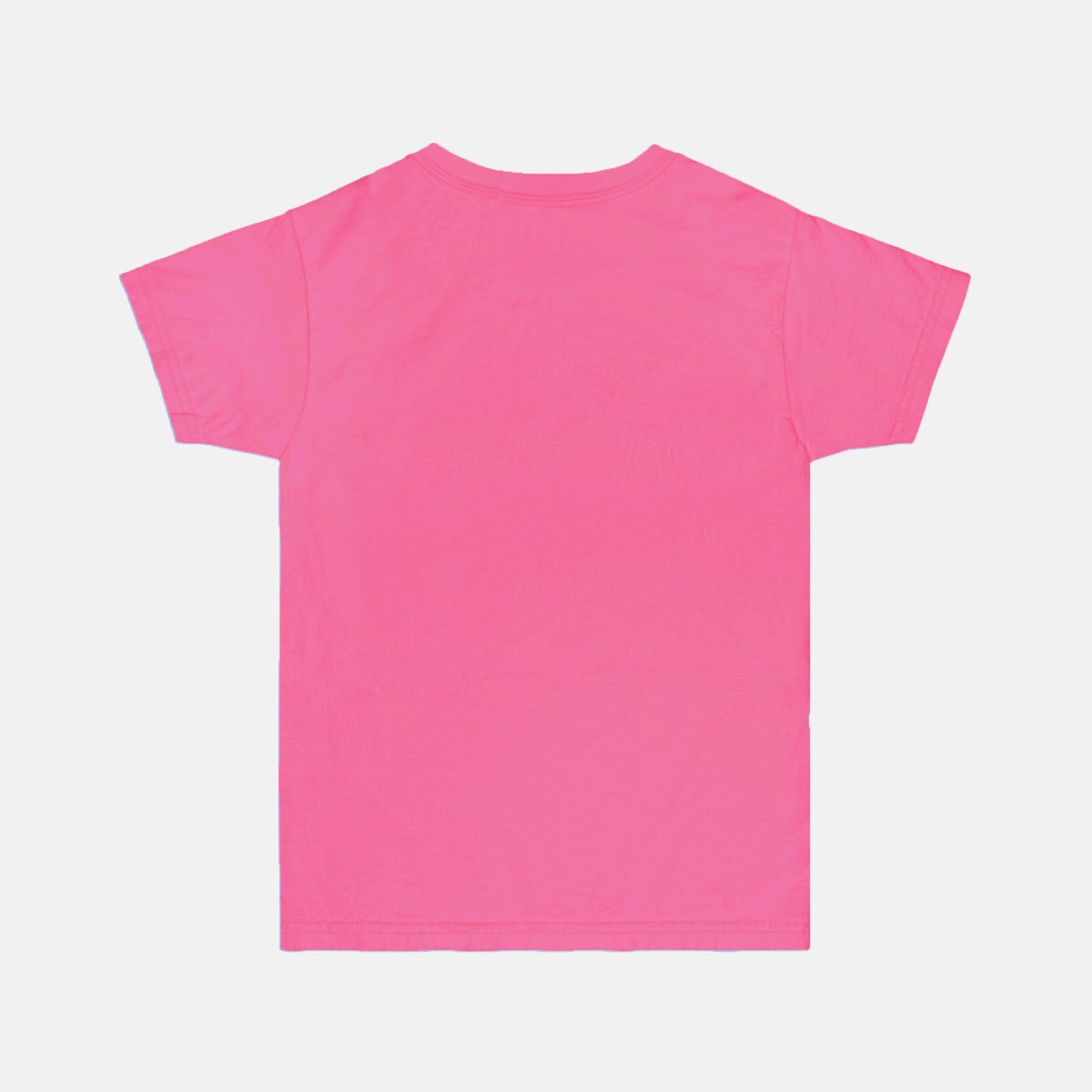 Pink t-shirt back on a light gray background