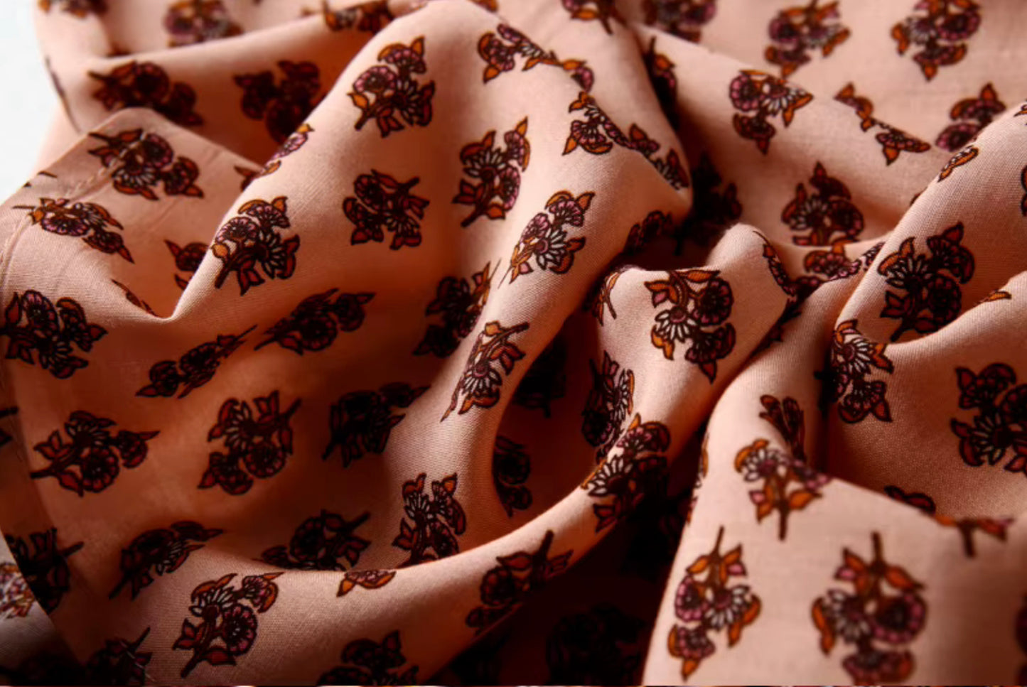Boho - Long Sleeve Rayon Paisley Floral