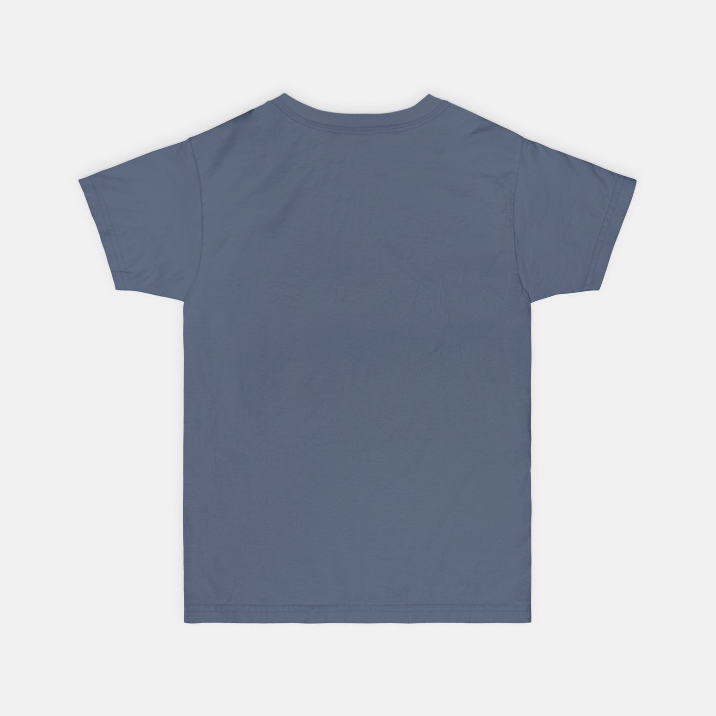Plain blue t-shirt back on a white background