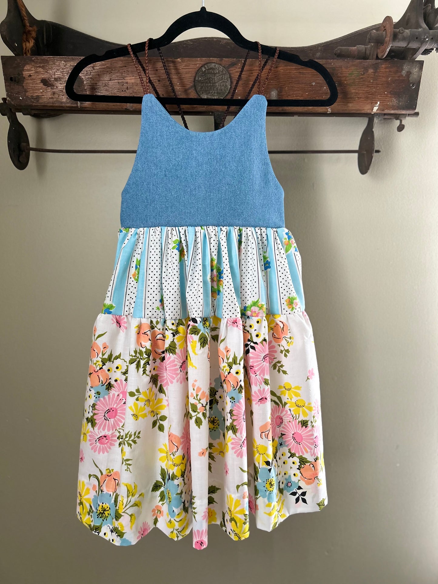 10 - Loretta Whimsy Denim & Floral Stripe