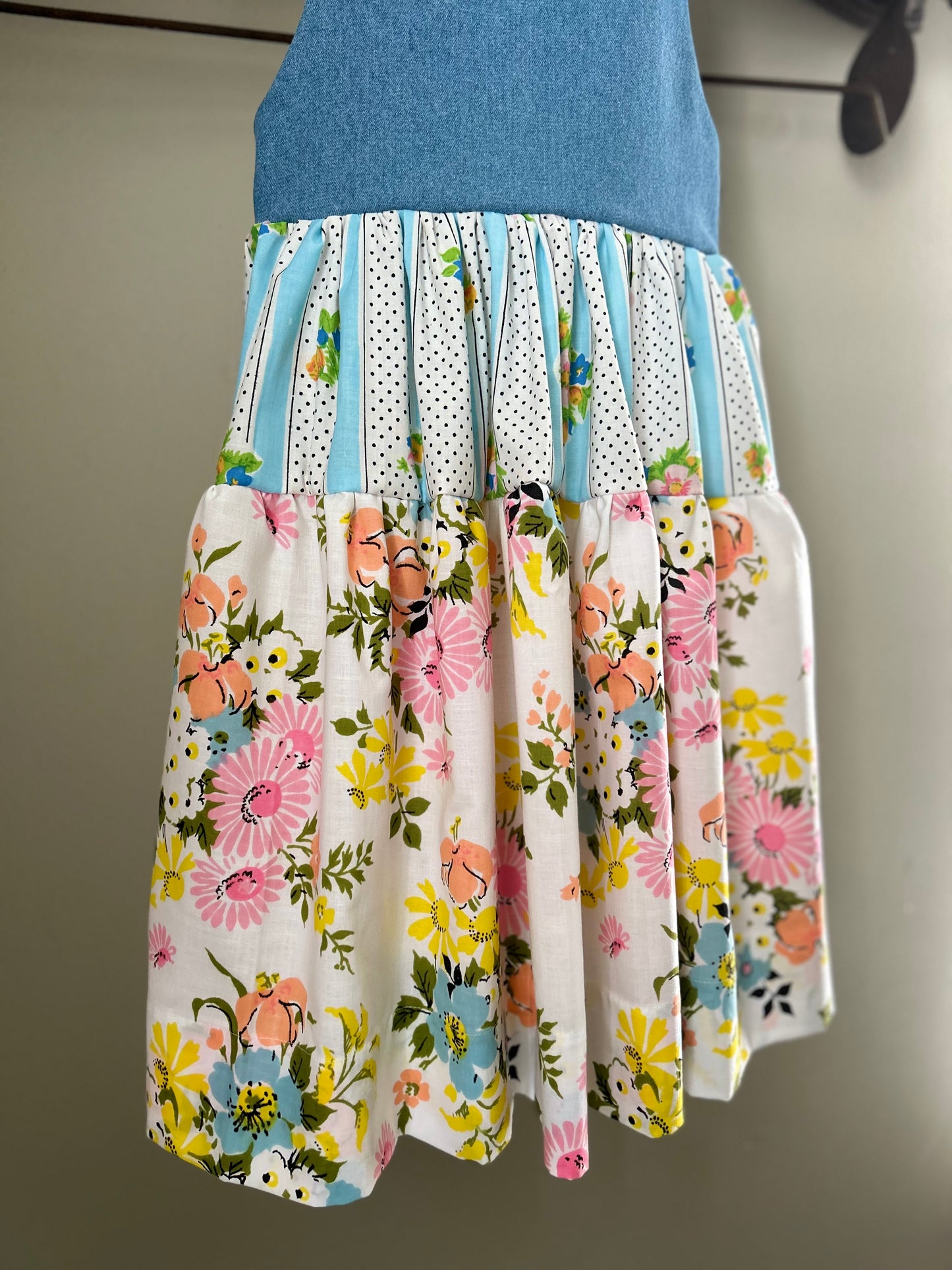 10 - Loretta Whimsy Denim & Floral Stripe