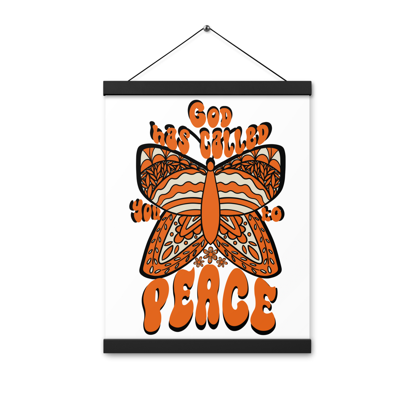 Peaceful Butterfly Poster with Wooden Hanger