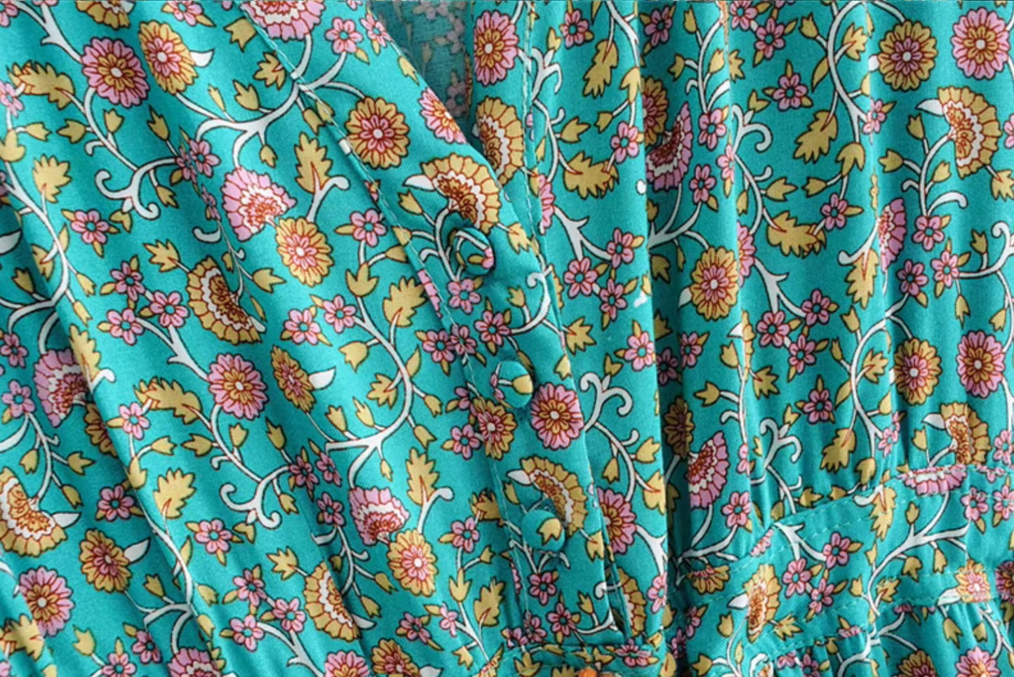 Boho - Teal Floral Maxi