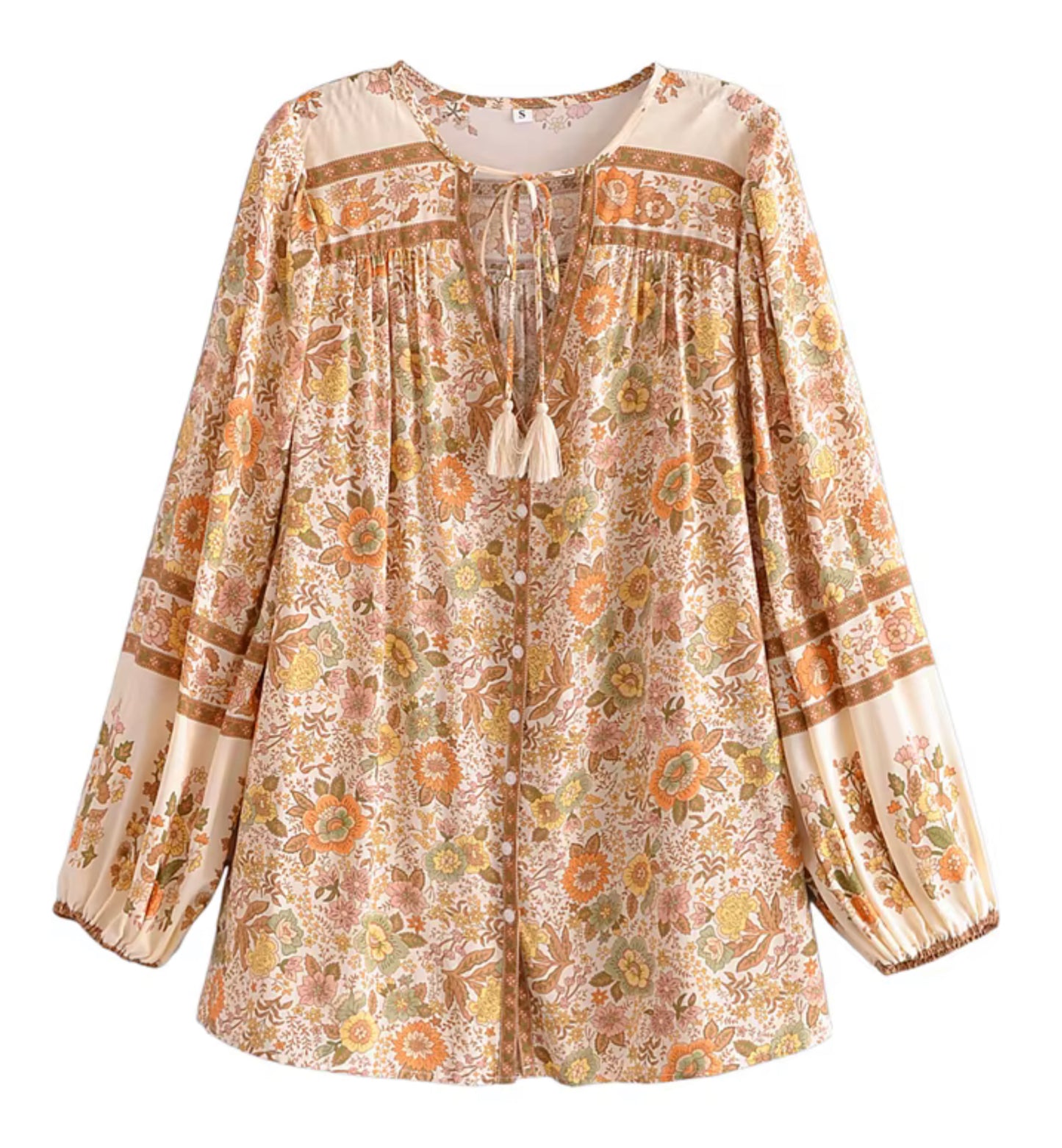 Boho - Long Sleeve Rayon Floral