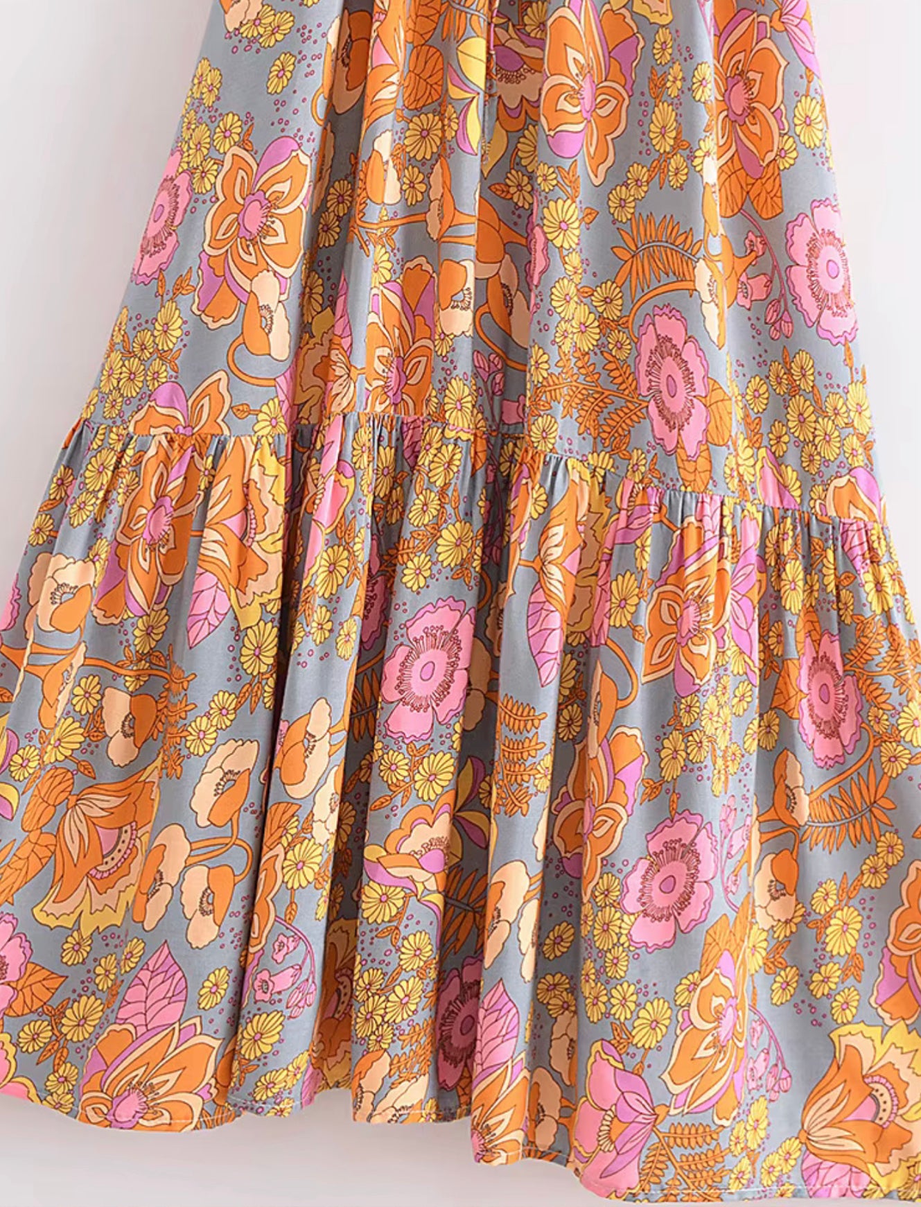 Boho - Butterfly Sleeve - MIDI Mod Floral