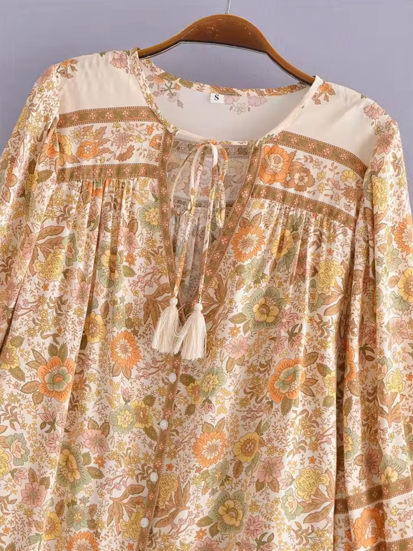 Boho - Long Sleeve Rayon Floral