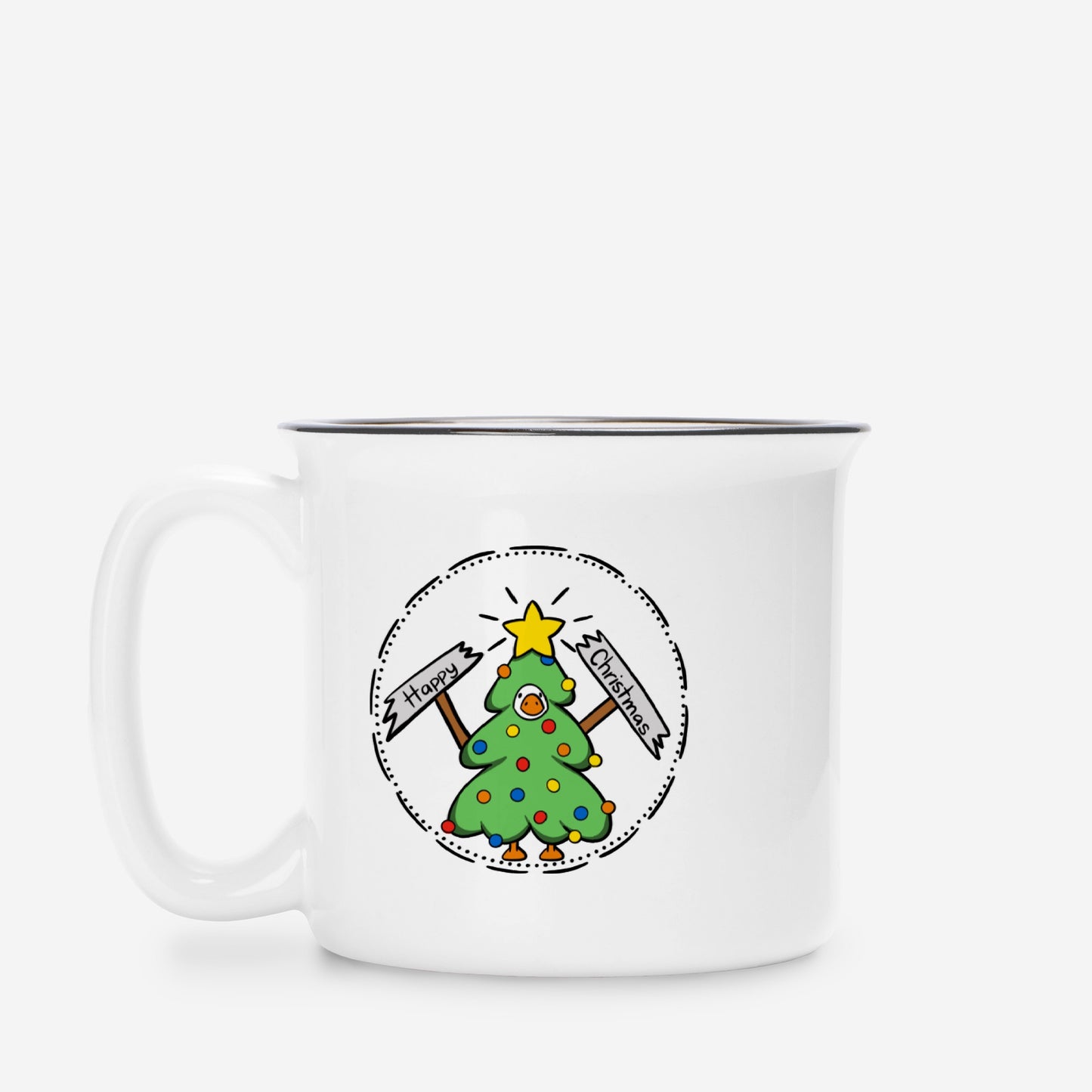 Happy Christmas Tree Goose White 13oz
