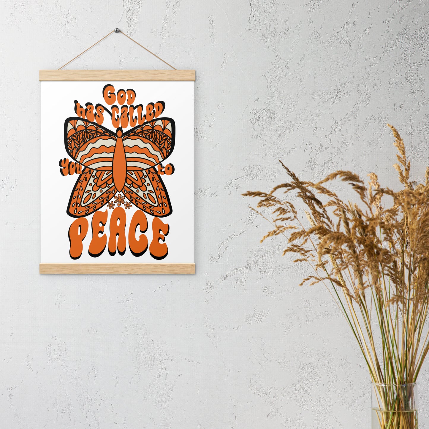 Peaceful Butterfly Poster with Wooden Hanger