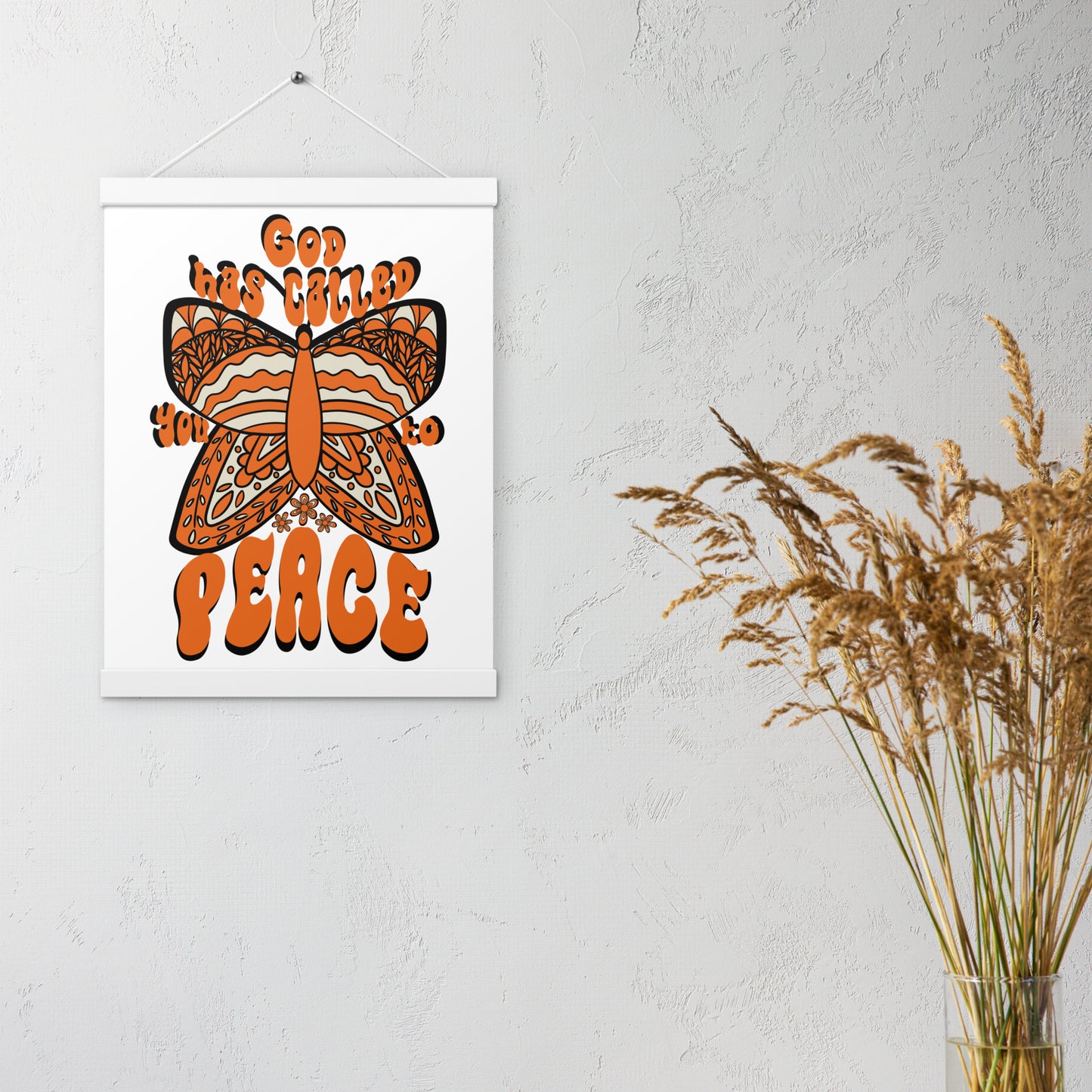 Peaceful Butterfly Poster with Wooden Hanger