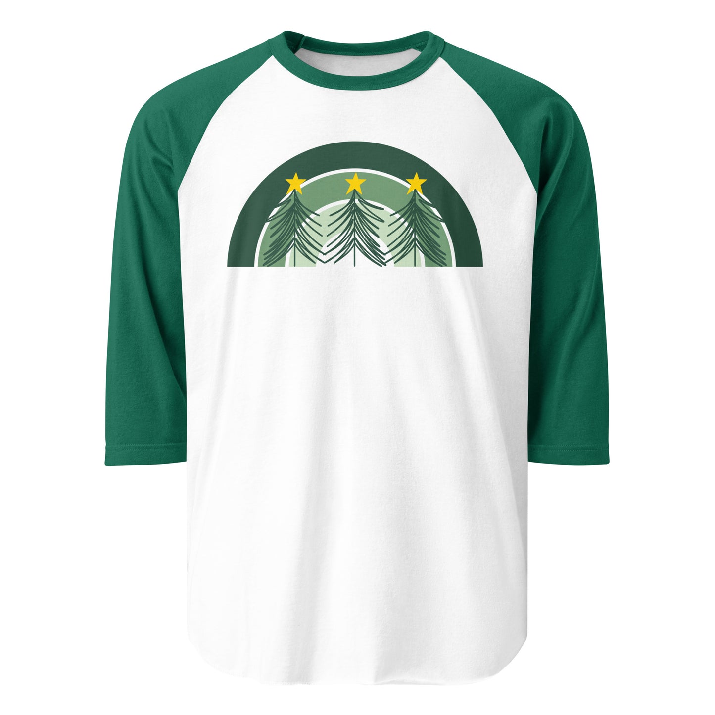 Christmas Rainbow 3/4 Sleeve Raglan Baseball Shirt