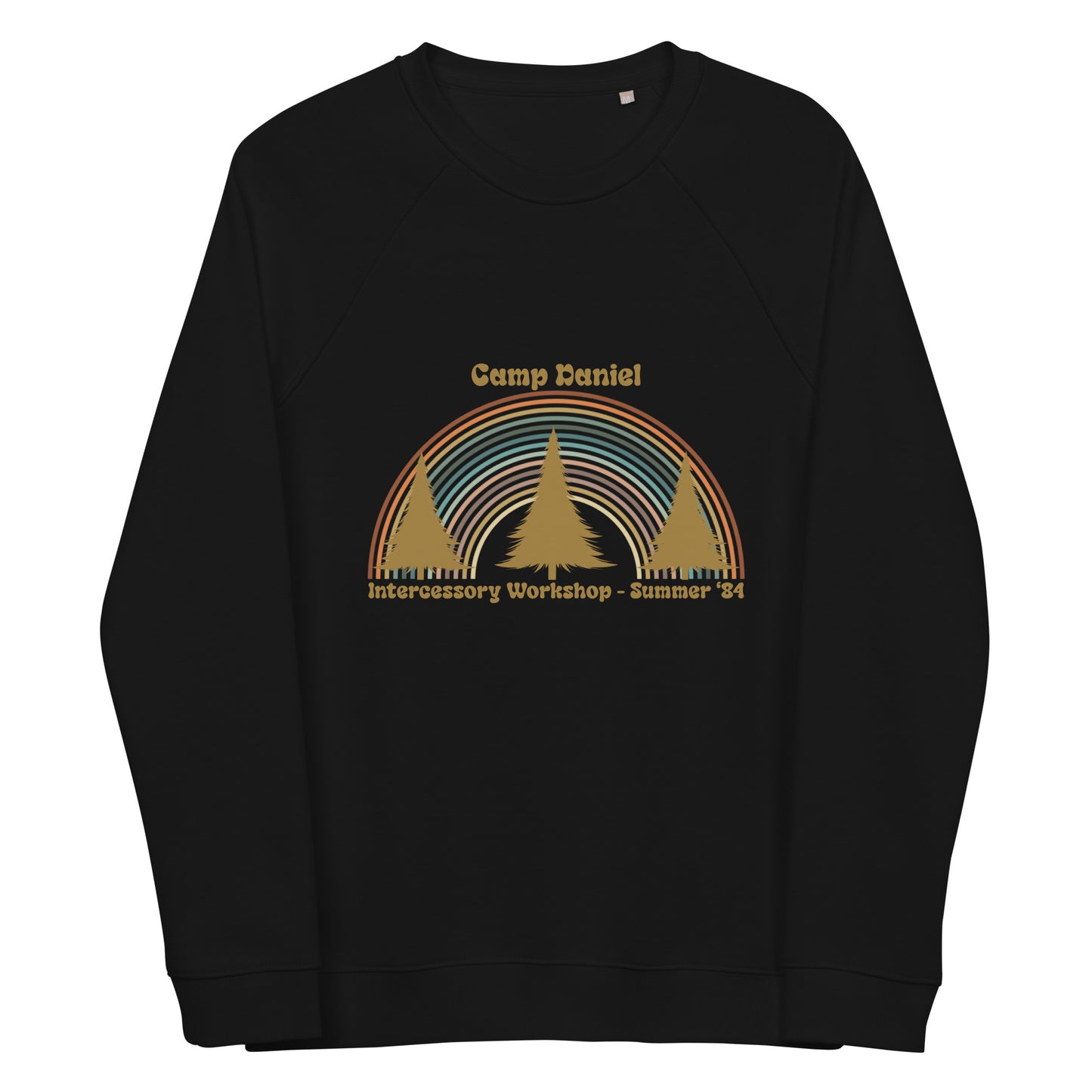 Camp Daniel Rainbow Unisex Organic Raglan Sweatshirt
