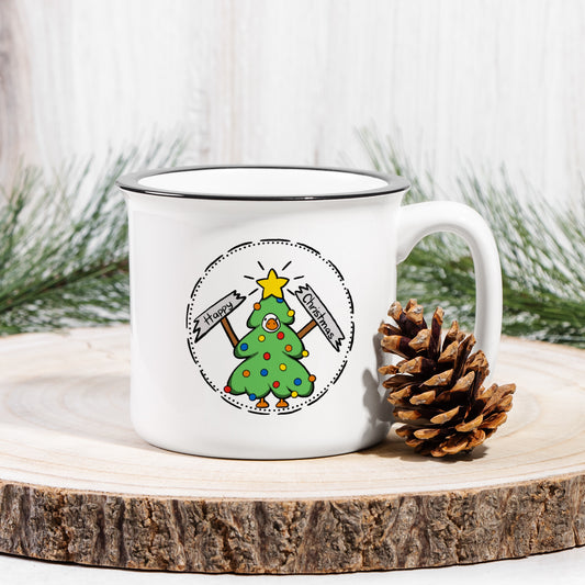Happy Christmas Tree Goose White 13oz