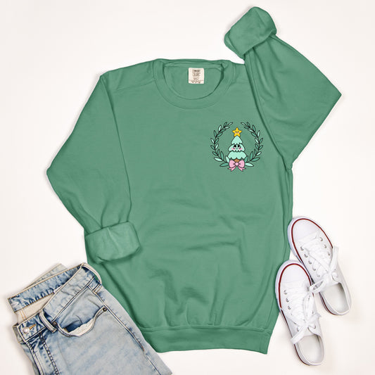 Kawaii Christmas Tree, Comfort Color Crewneck 1566