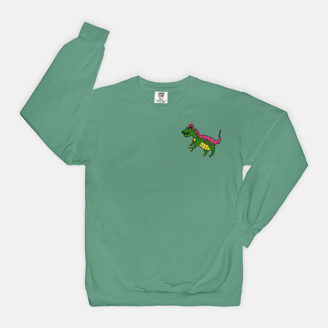 Dinosaur Icing Comfort Color Crewneck Sweatshirt 1566