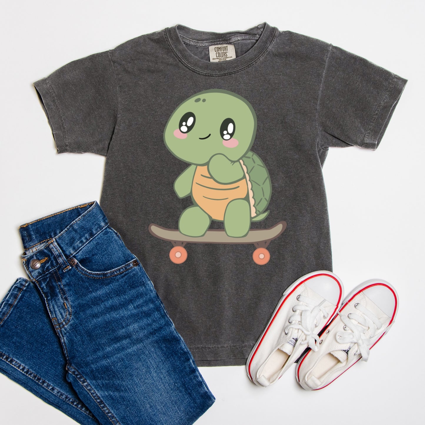 Skateboarding Turtle - Comfort Color Youth