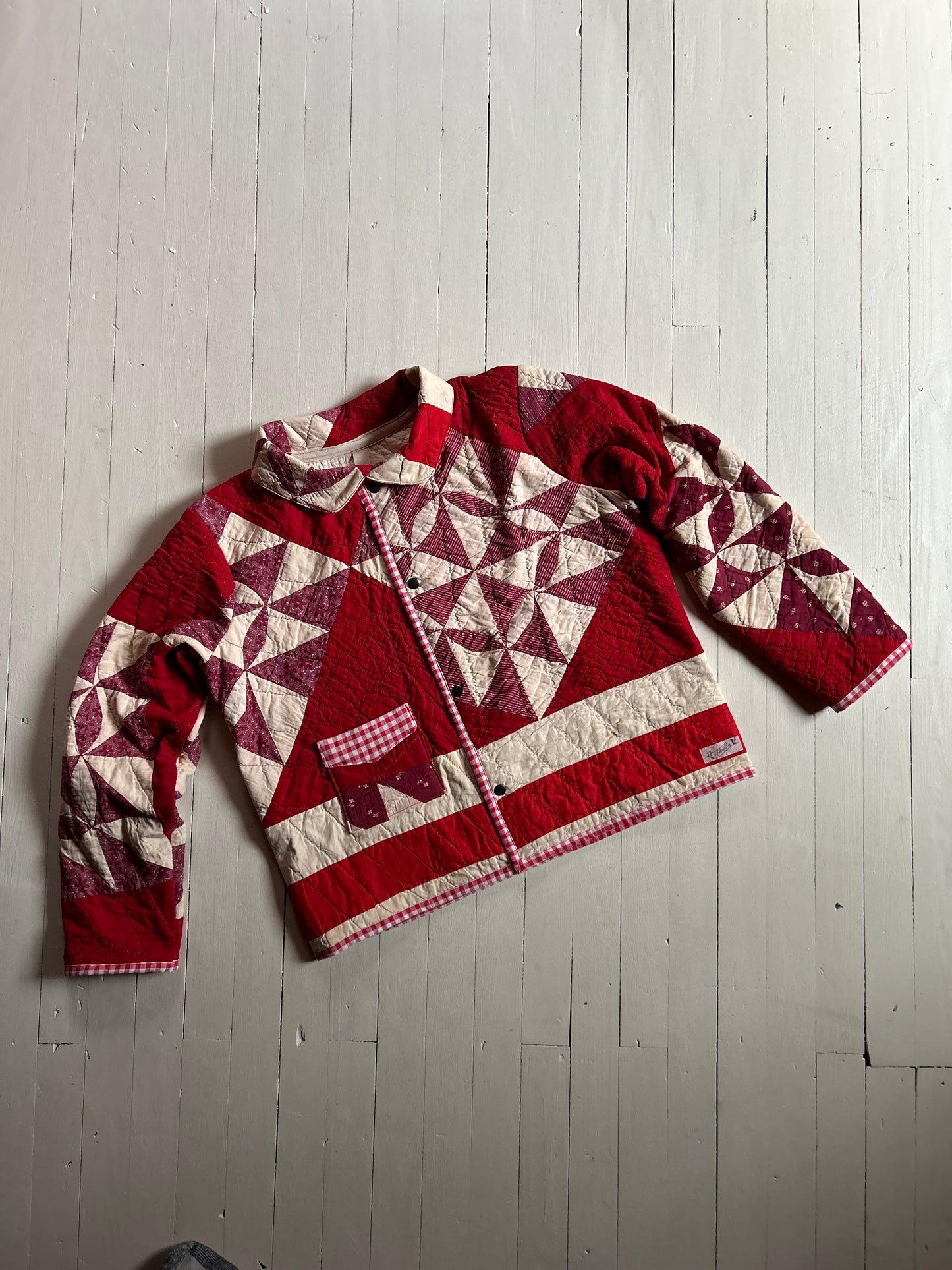 Large Unisex Vintage Quilt Coat