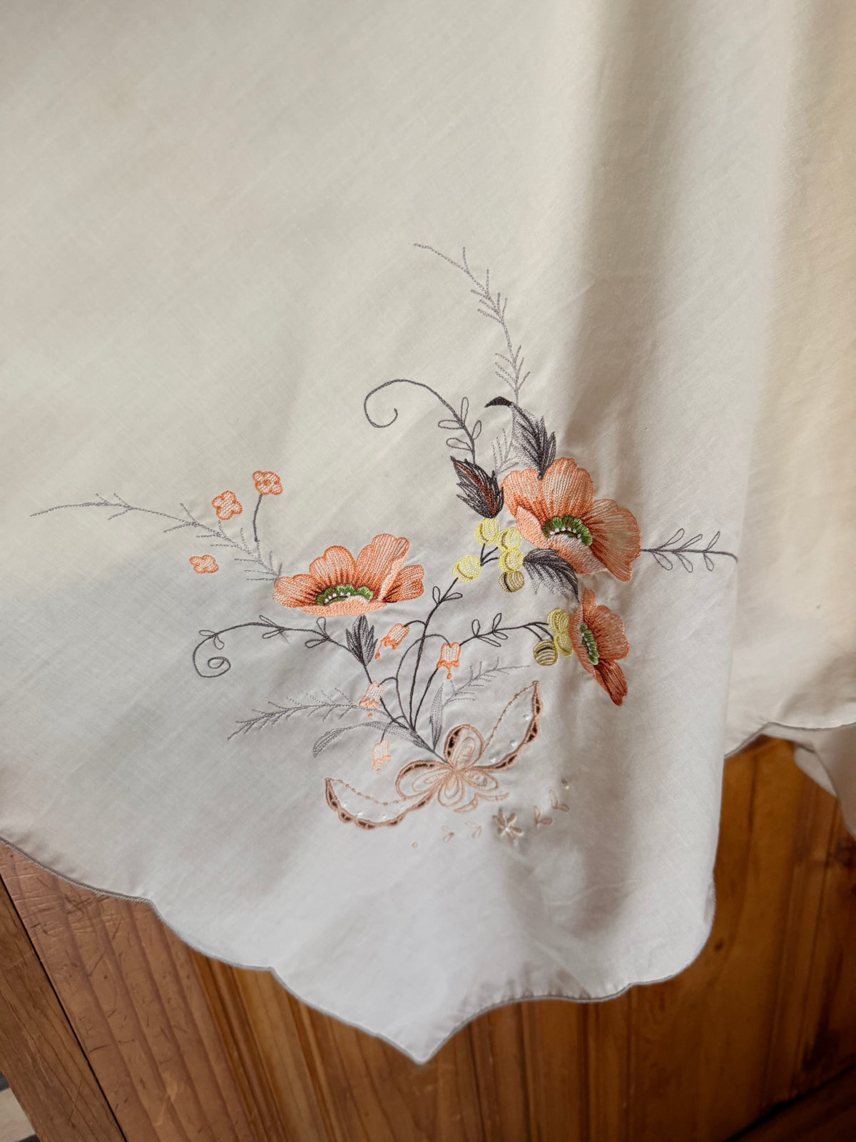 12 - Vintage Embroidered Floral + Butterfly