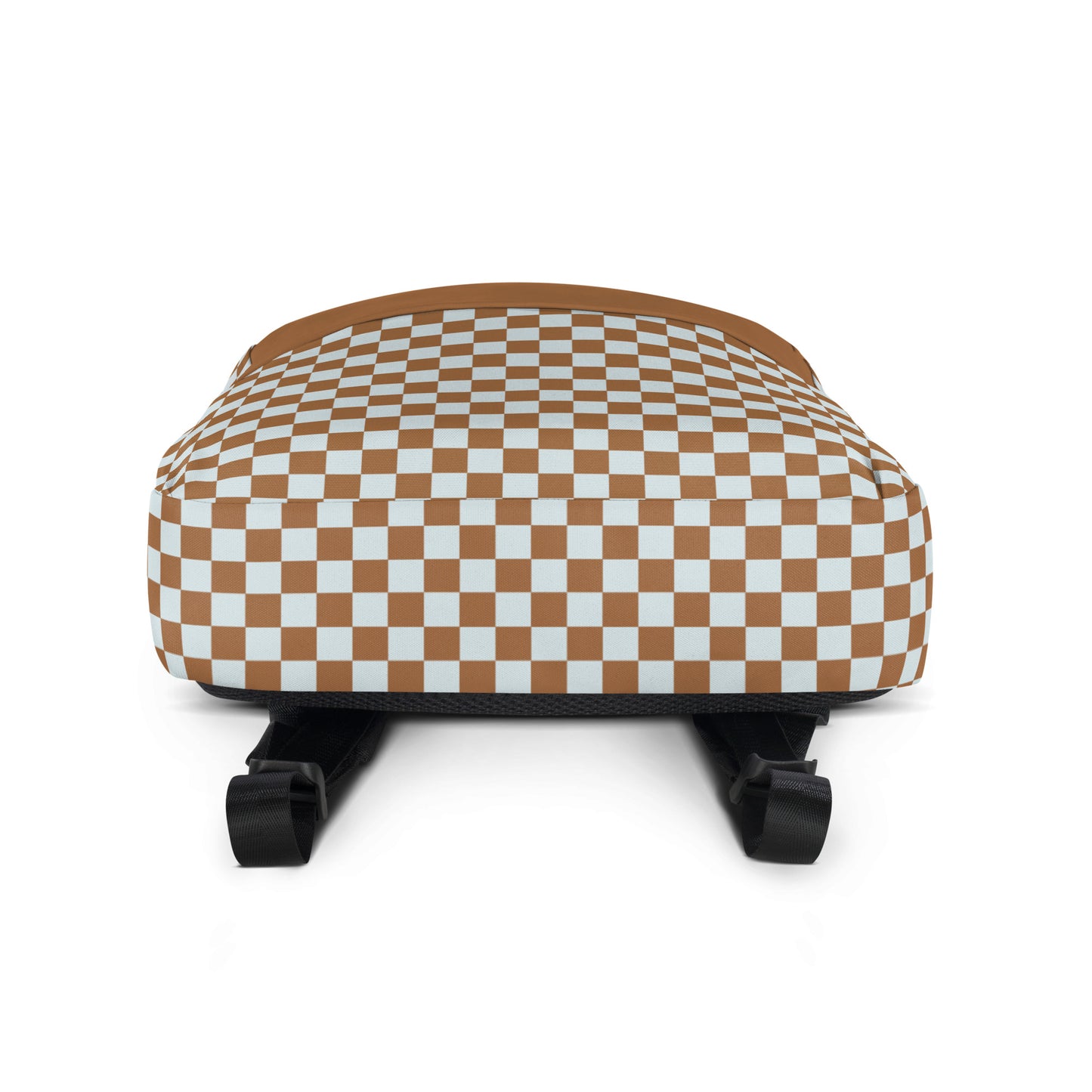 White and Brown Checker Backpack