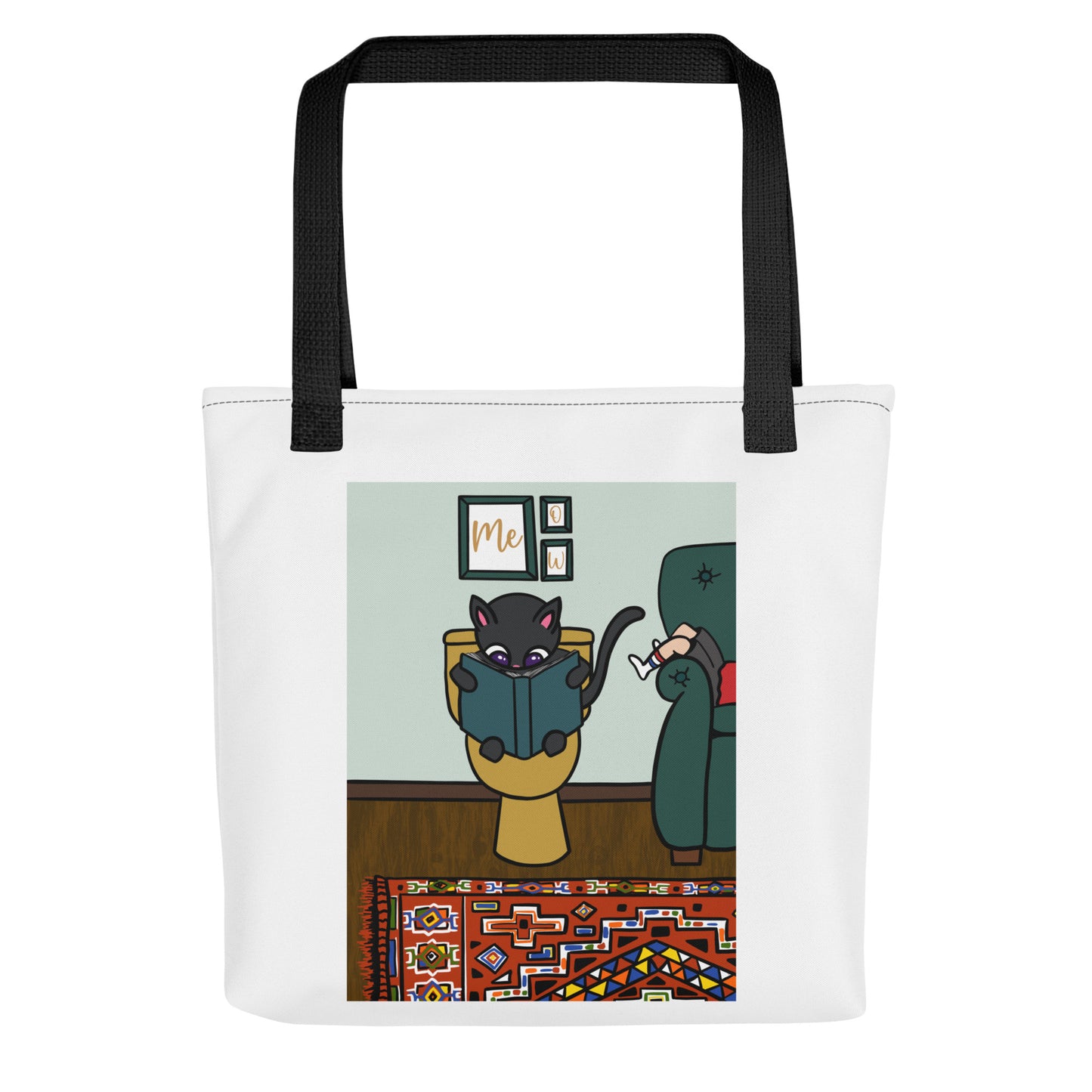 Cat Reading Funny Library Tote bag