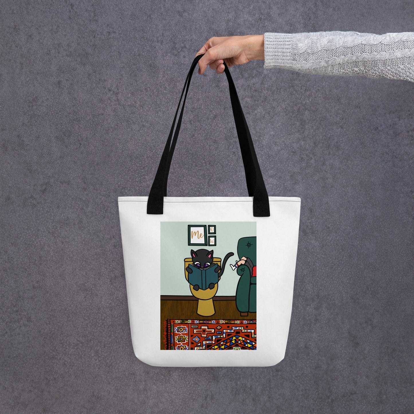 Cat Reading Funny Library Tote bag