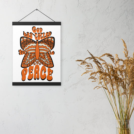 Peaceful Butterfly Poster with Wooden Hanger