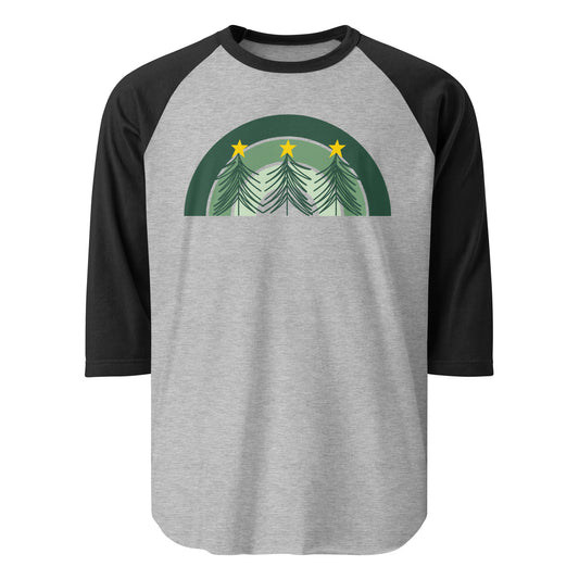 Christmas Rainbow 3/4 Sleeve Raglan Baseball Shirt