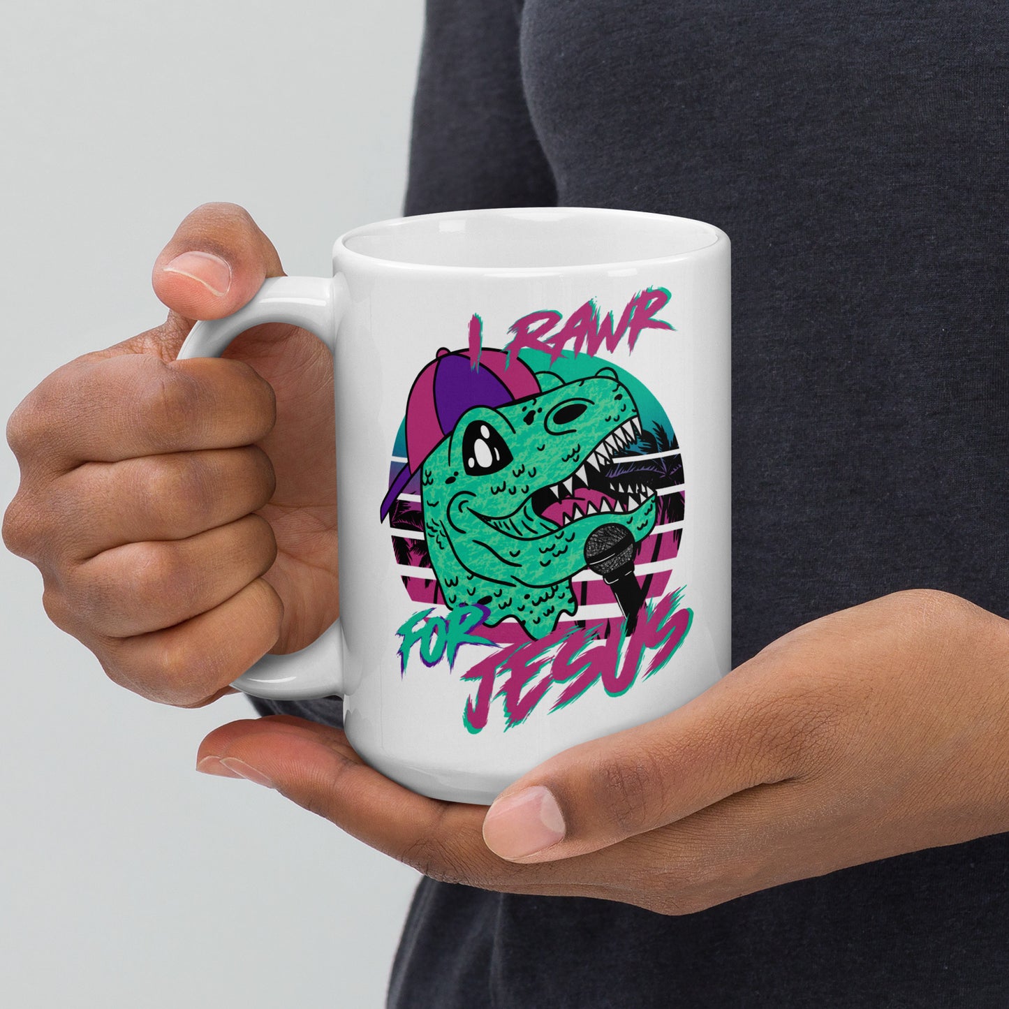 Dinosaur Worship - White Glossy Ceramic Mug