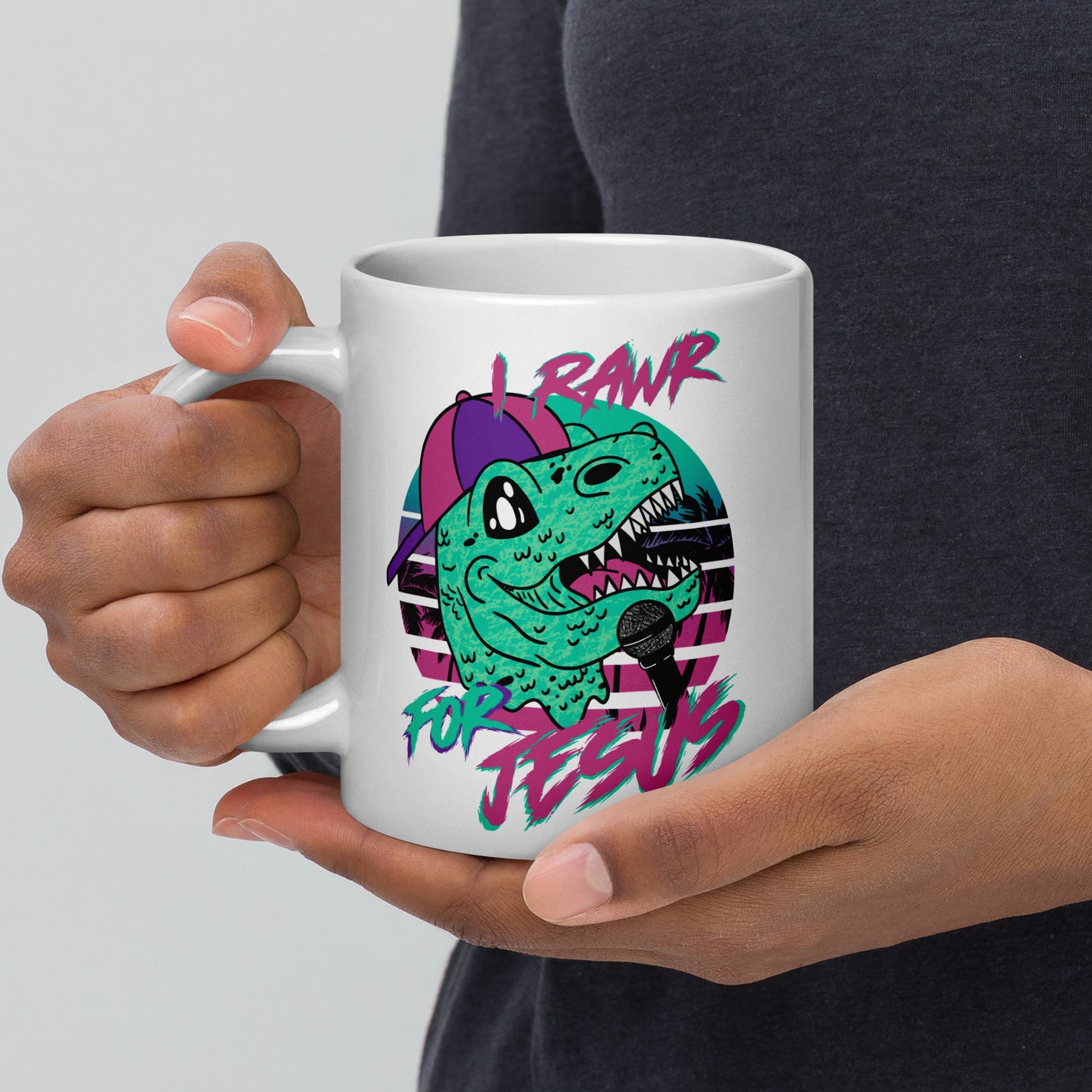 Dinosaur Worship - White Glossy Ceramic Mug