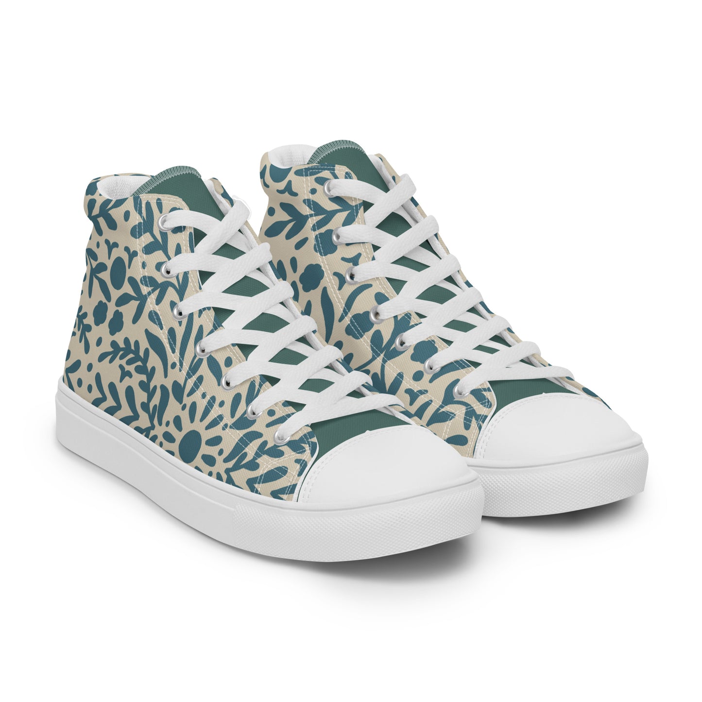 Earthy Botanical Women’s High Top Canvas Shoes