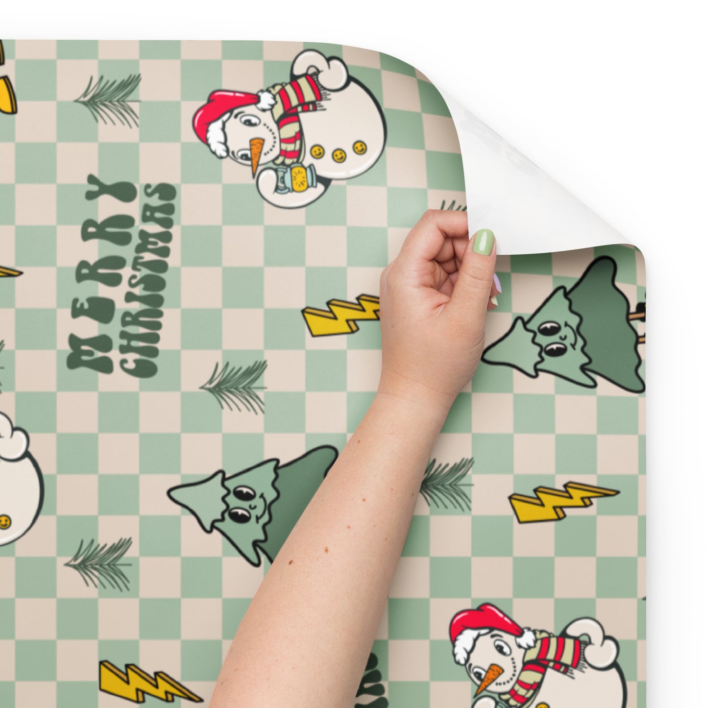 Retro Snowman Christmas Wrapping Paper Sheets