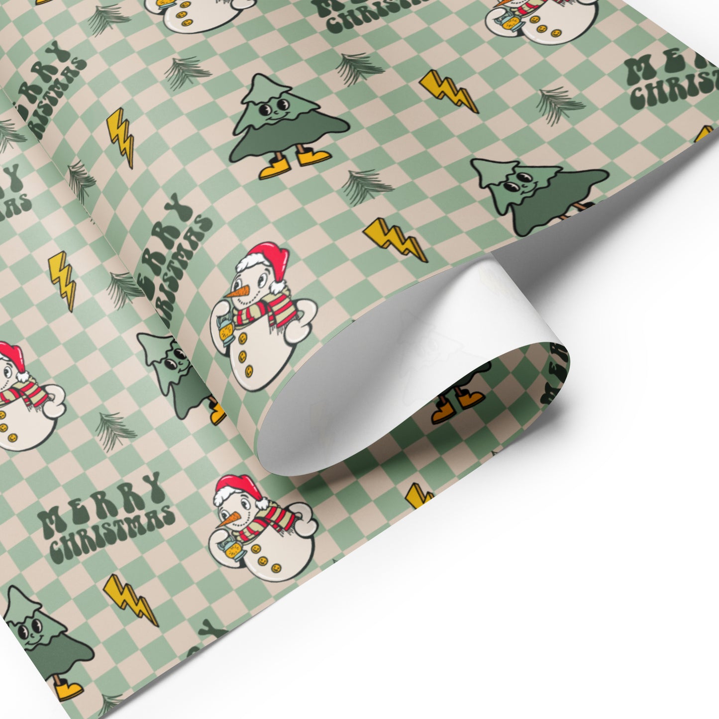 Retro Snowman Christmas Wrapping Paper Sheets