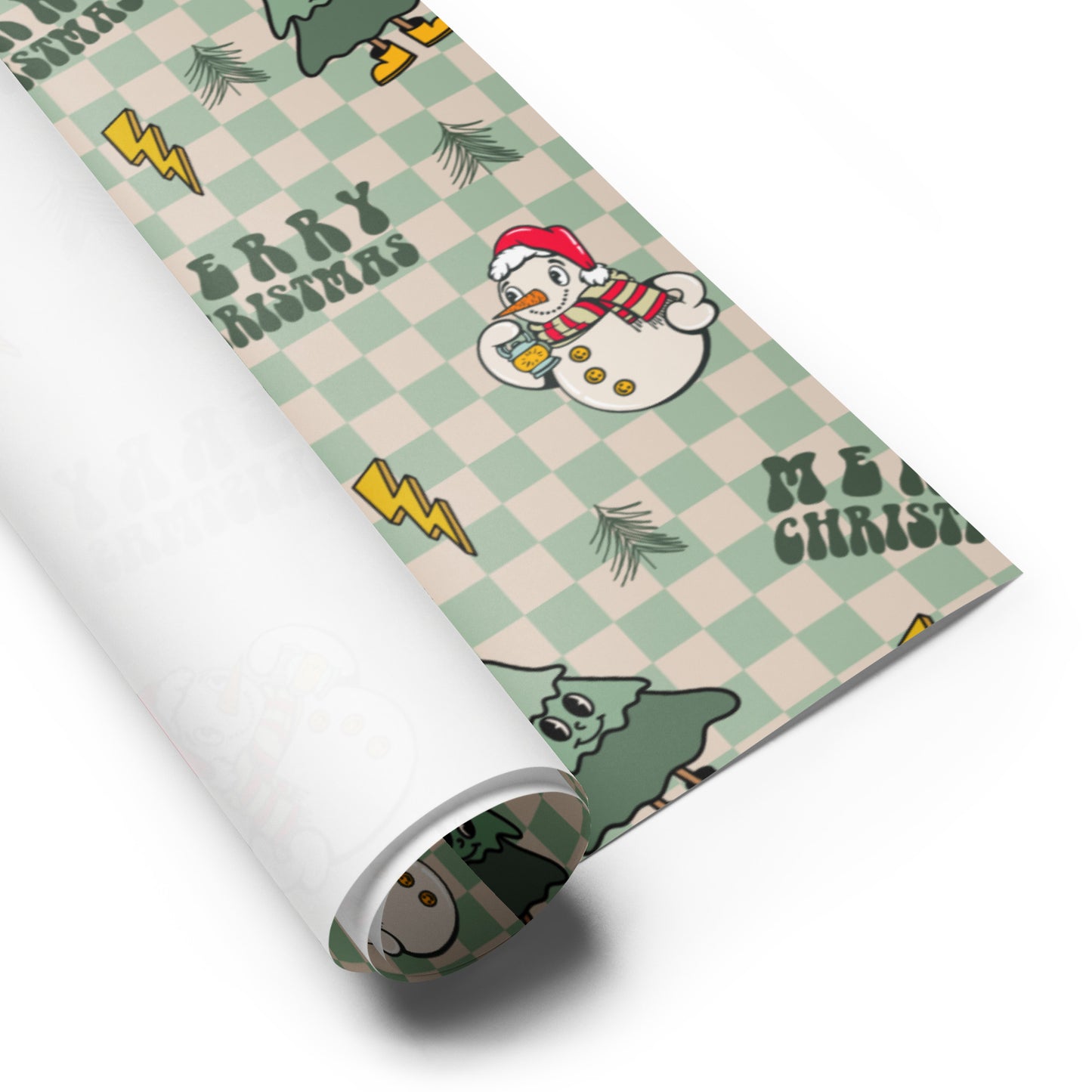 Retro Snowman Christmas Wrapping Paper Sheets