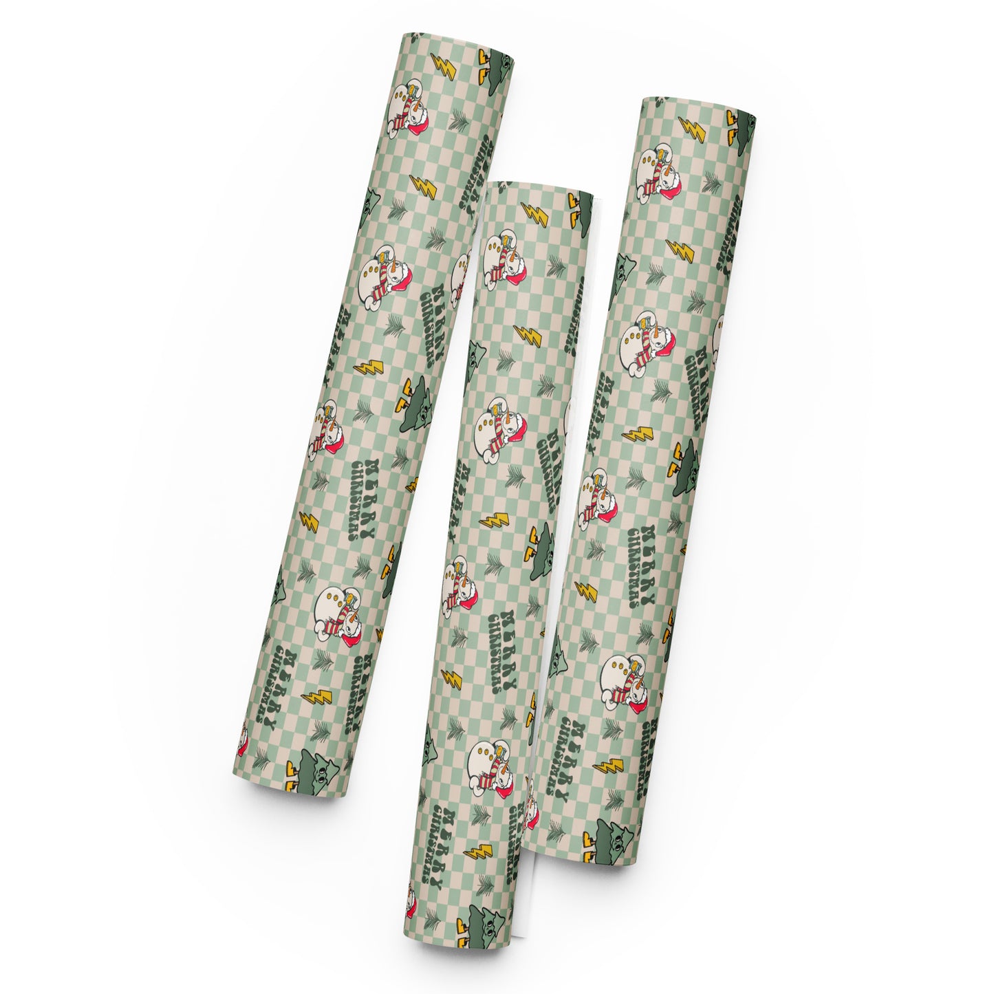 Retro Snowman Christmas Wrapping Paper Sheets