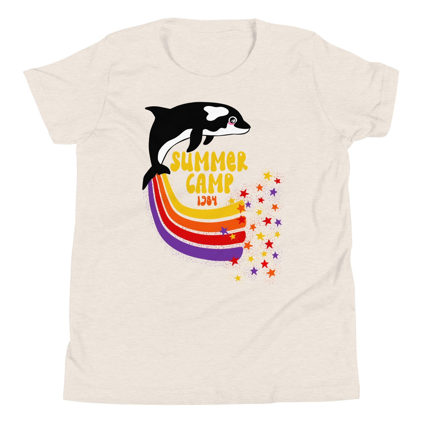 Rainbow Whale Retro Youth T-Shirt