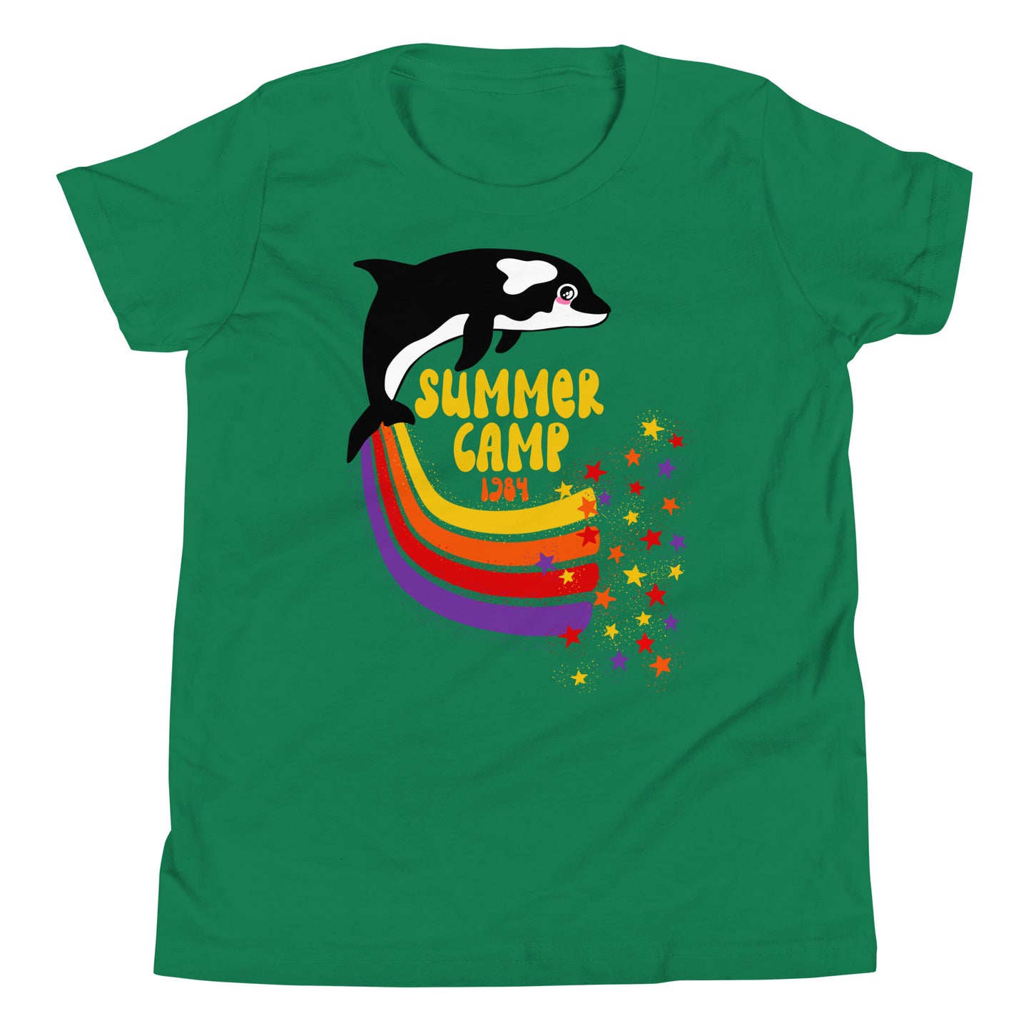 Rainbow Whale Retro Youth T-Shirt