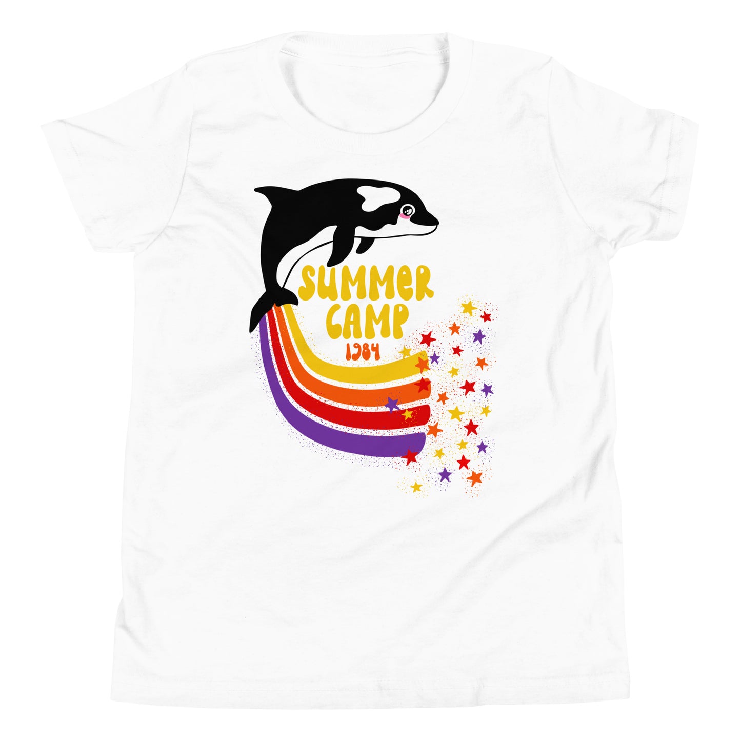 Rainbow Whale Retro Youth T-Shirt